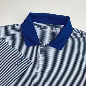 Bonobos Golf Polo Shirt Mens Medium Slim Fit‎ Performance Striped Blue White